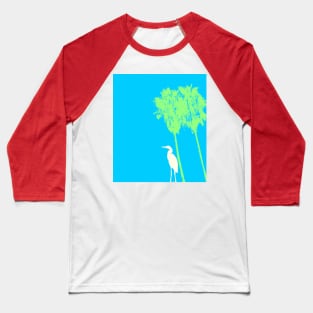 Heron and Palm Trees Baseball T-Shirt